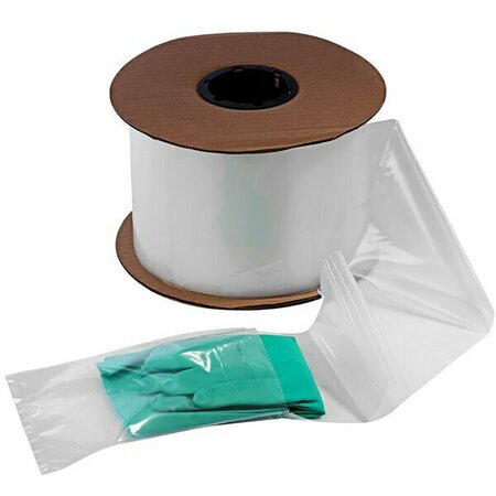 LAVEX 4'' x 5'' 2 Mil Clear Polyethylene Auto Style Pre-Opened Bag on a Roll, 2000PK 130A04052C